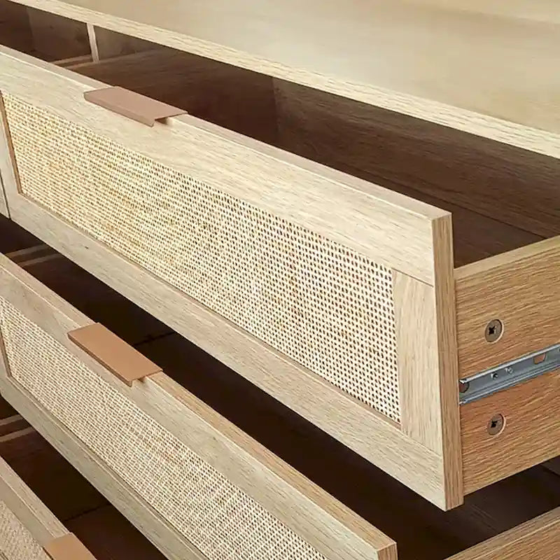 Cassettiera a 6 cassetti in rattan