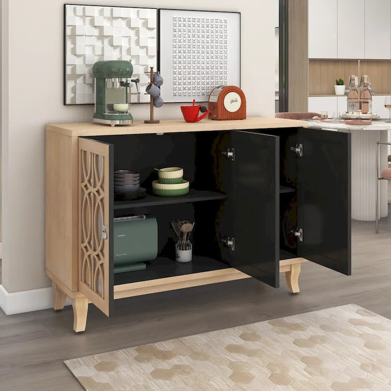 Credenza a 3 ante con ante in vetro