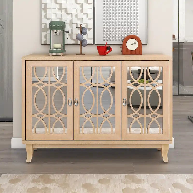 Credenza a 3 ante con ante in vetro